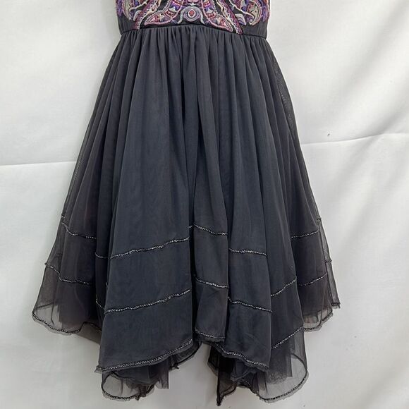 Free People gray embroidered strapless event dress size O - Picture 4 of 11